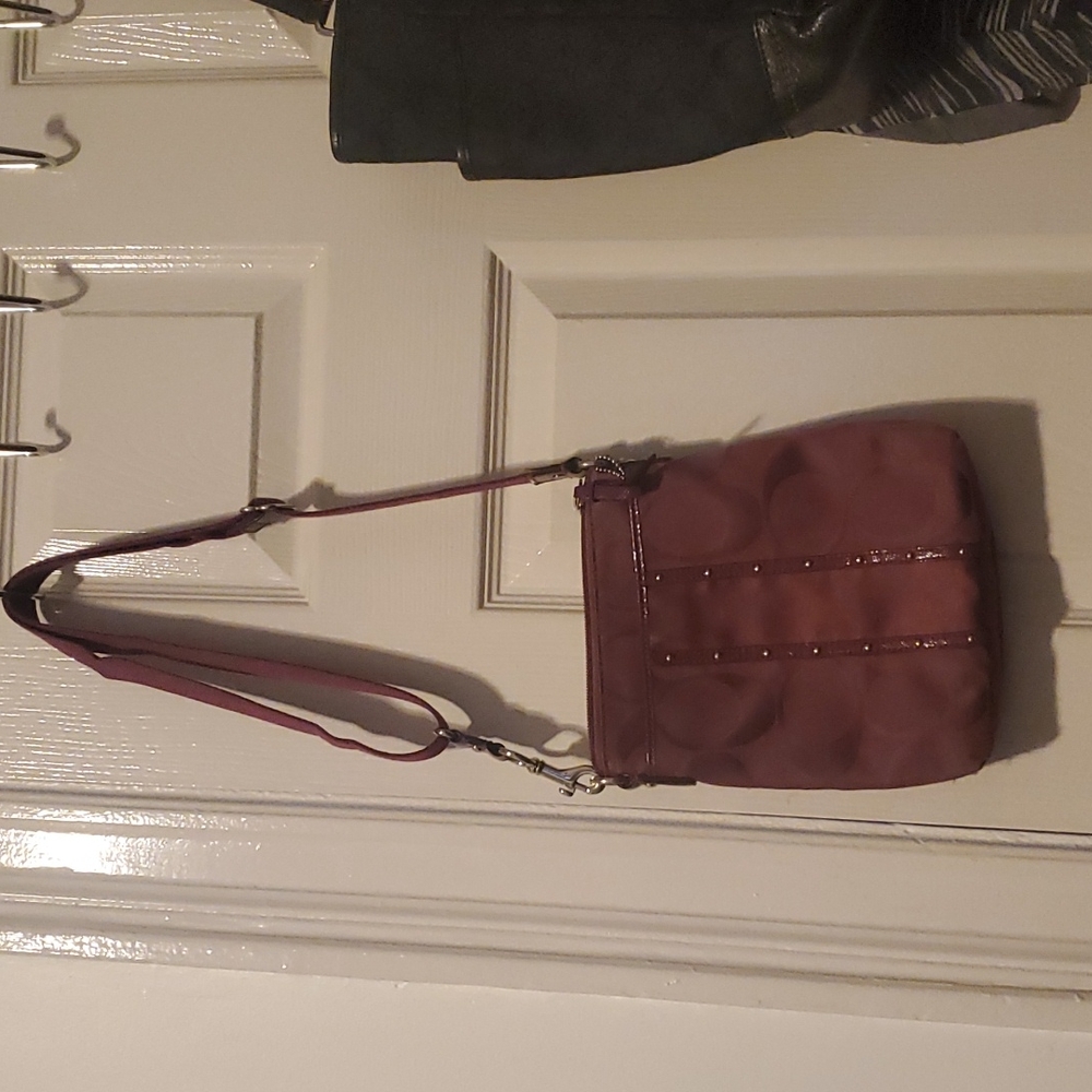 Burgundy Coach crossbody purse